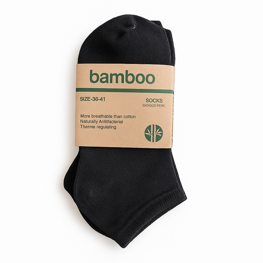 Bambus Ankel Strømper 3-Pak - Str. 36-41 - 060 Sort