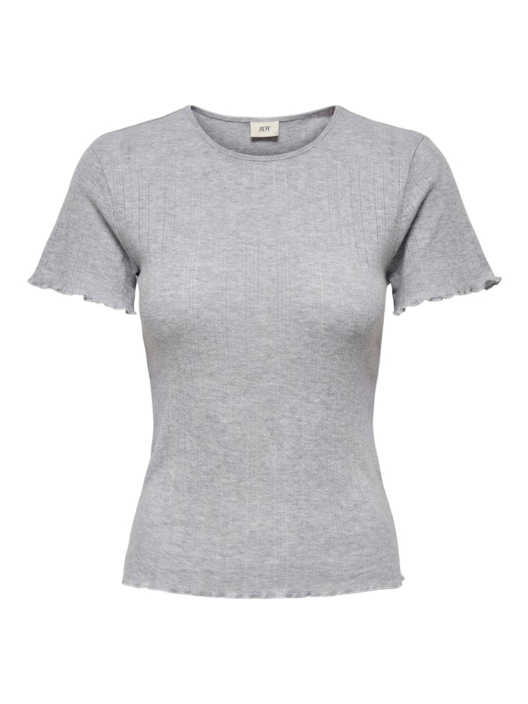 SALSA LIFE NECK TOP - LIGHT GREY MELANGE