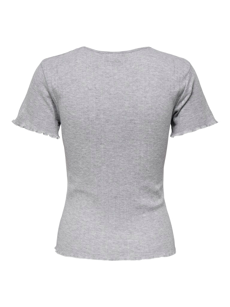 SALSA LIFE NECK TOP - LIGHT GREY MELANGE