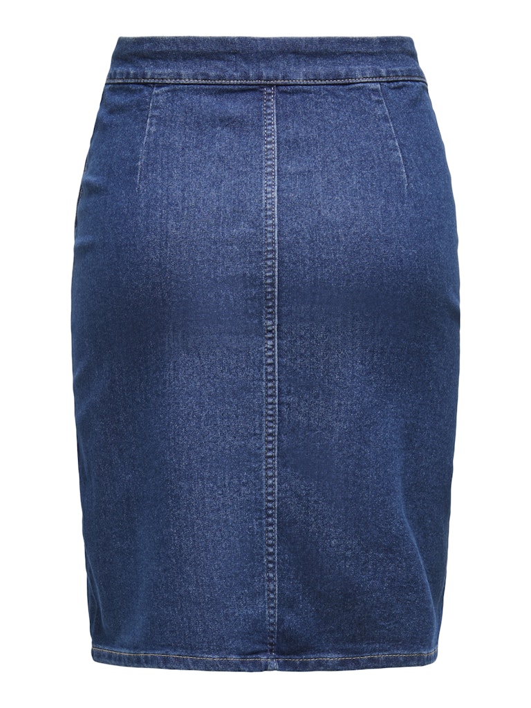 HUSH BUTTON MIDI SKIRT DENIM - DARK BLUE DENIM