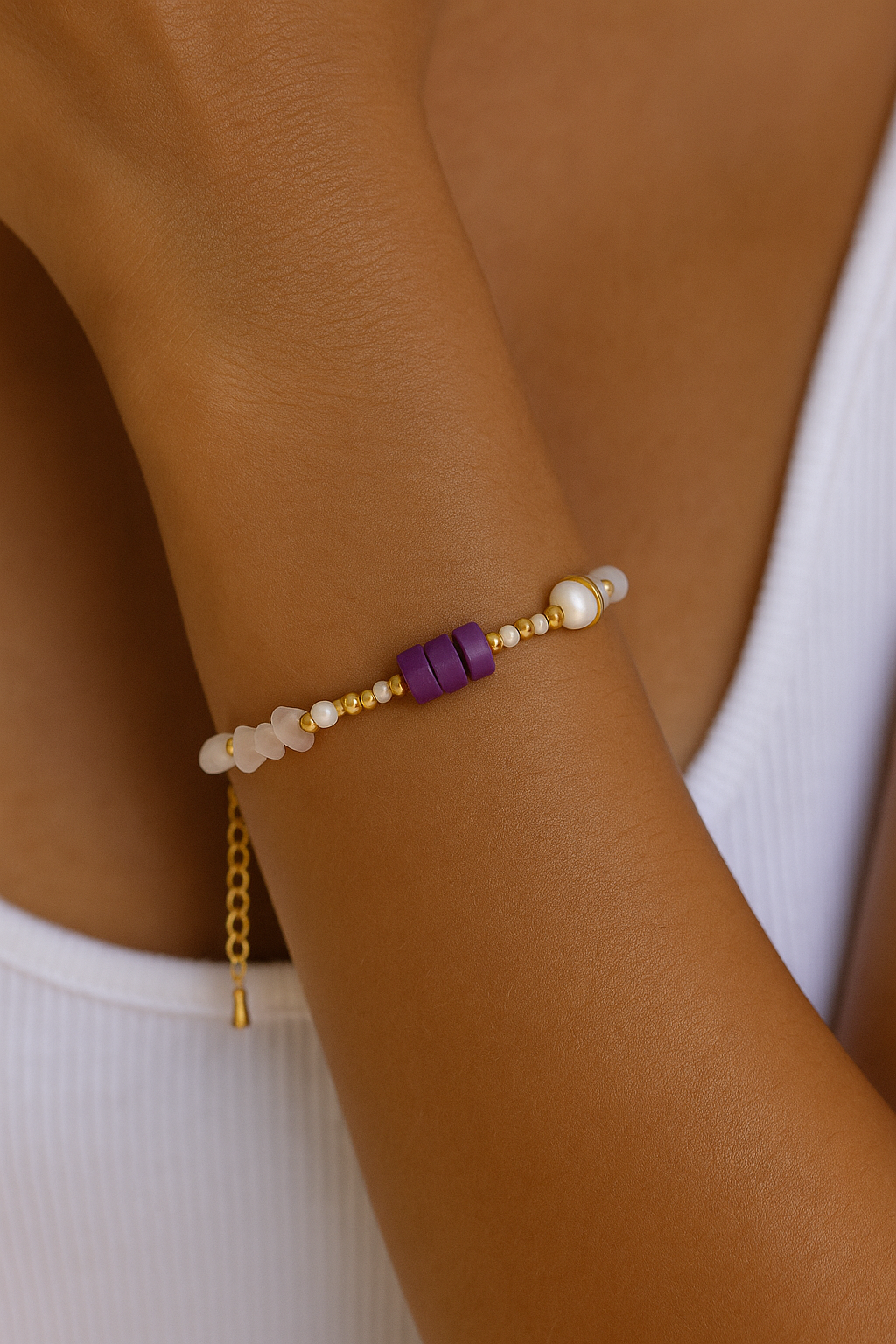 Armbånd - Semi Precious Stones Purple - 2607C