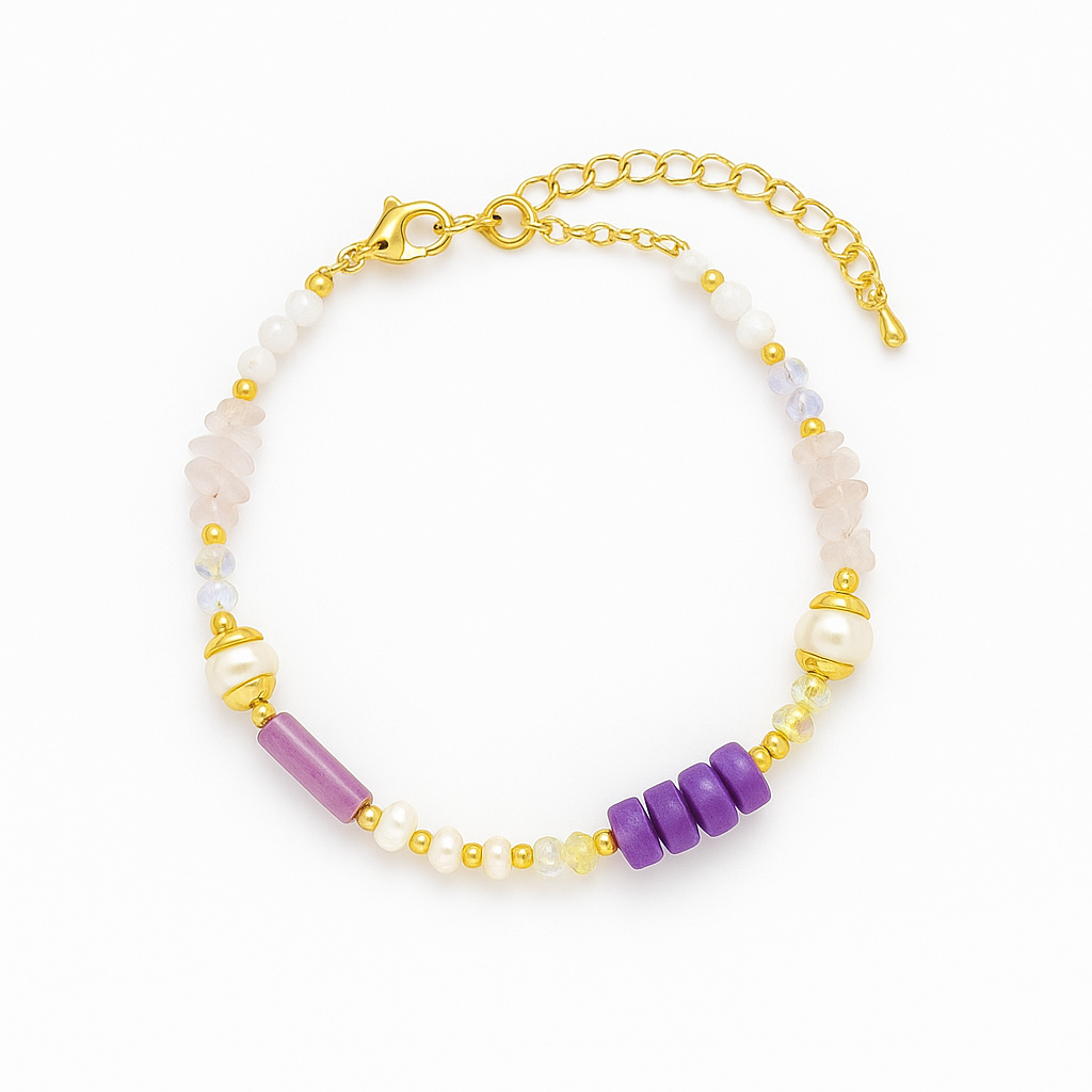 Armbånd - Semi Precious Stones Purple - 2607C
