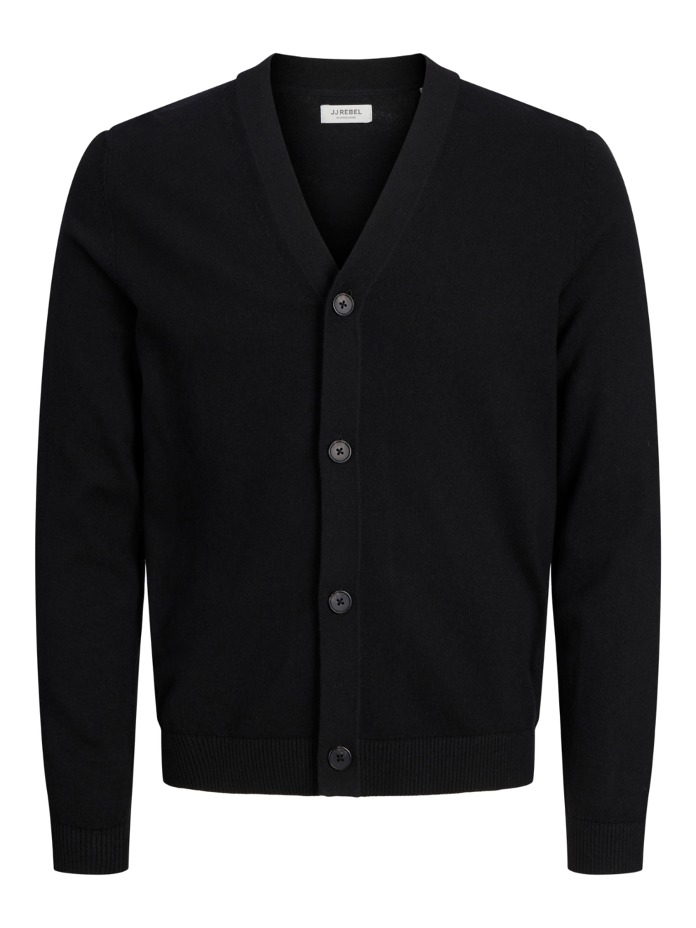 EBCALLUM V-NECK CARDIGAN - BLACK