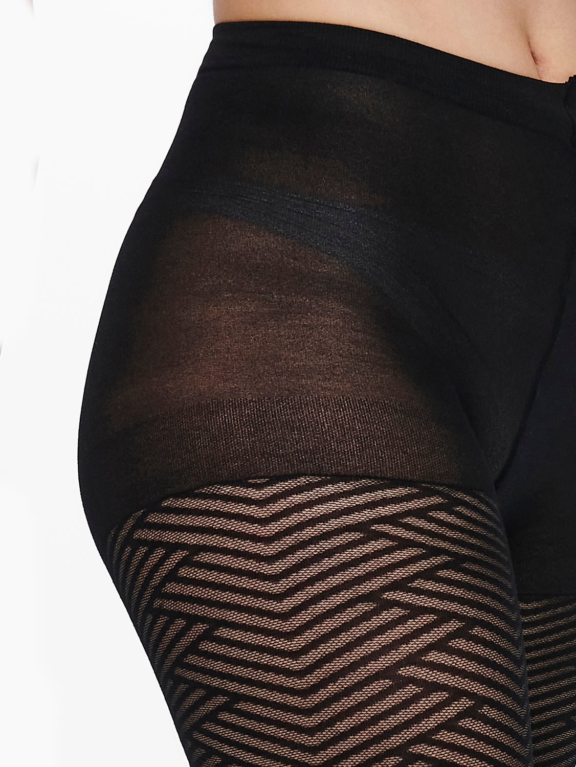 LEA HERRINGBONE TIGHT - BLACK