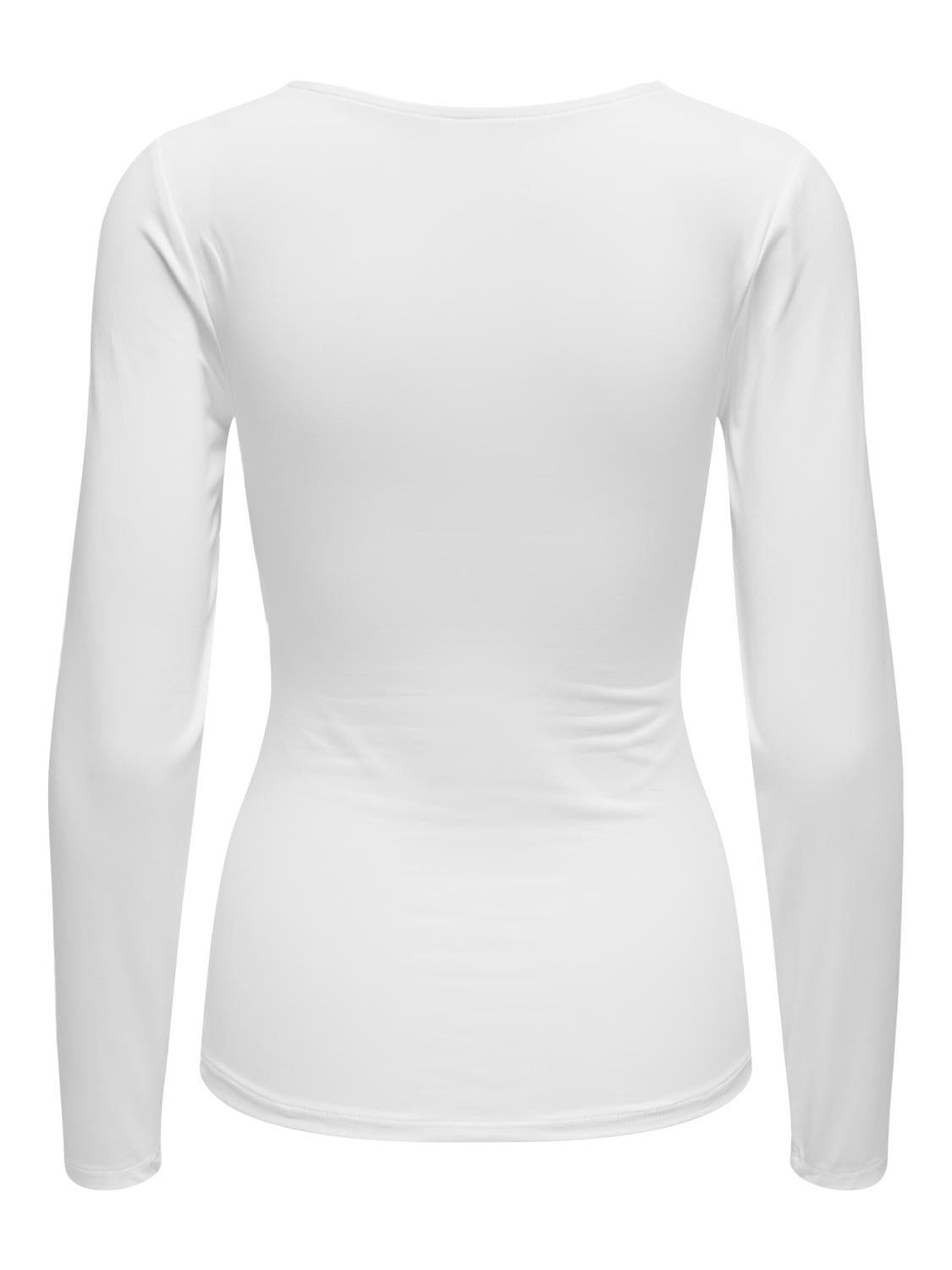 Ea langærmet vendbar bluse - Bright White