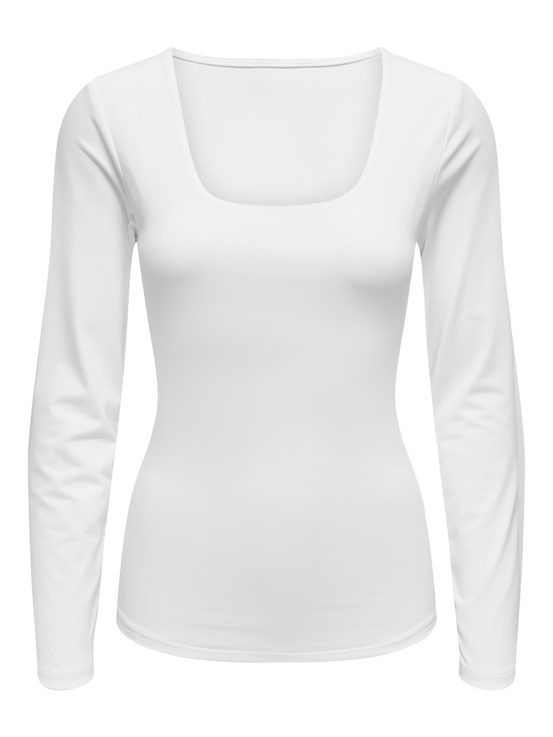 Ea langærmet vendbar bluse - Bright White