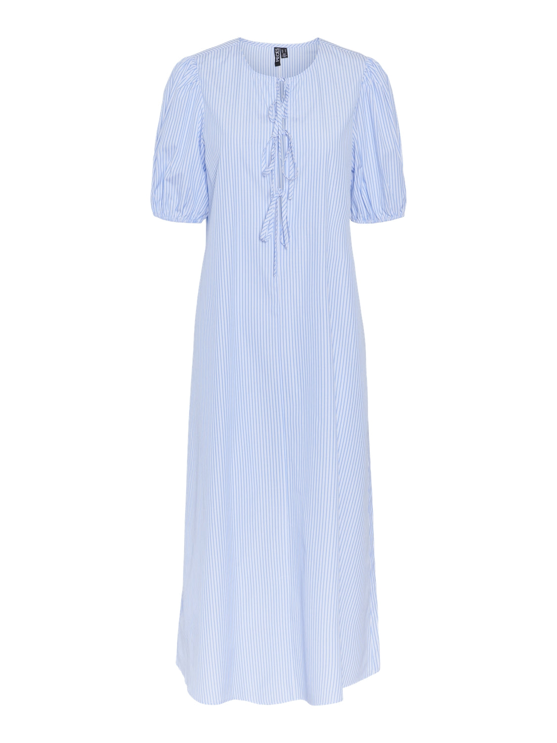 HOLLY 2/4 O-NECK DRESS - BLUE WHITE