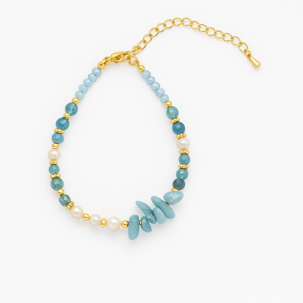 Armbånd - Semi Precious Stones Teal - 2607A