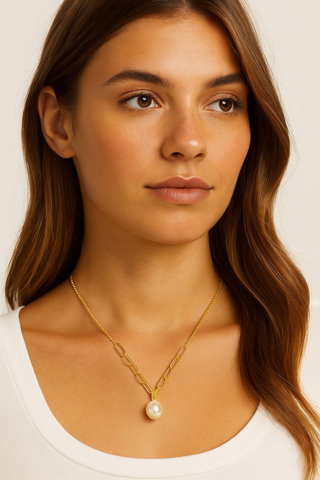 Perle Halskæde - 14K Guld - 012