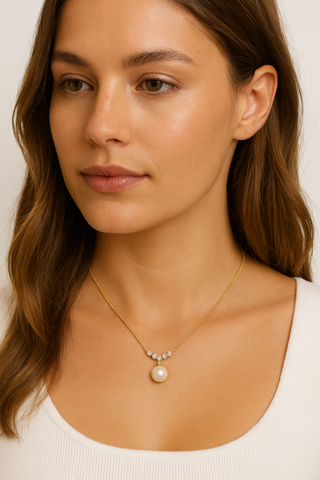 Perle Halskæde - 14K Guld - 011