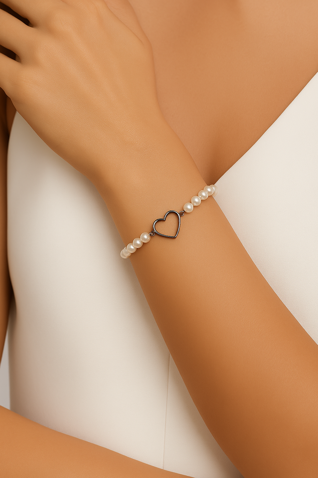 Perle Armbånd - Sølv - 029