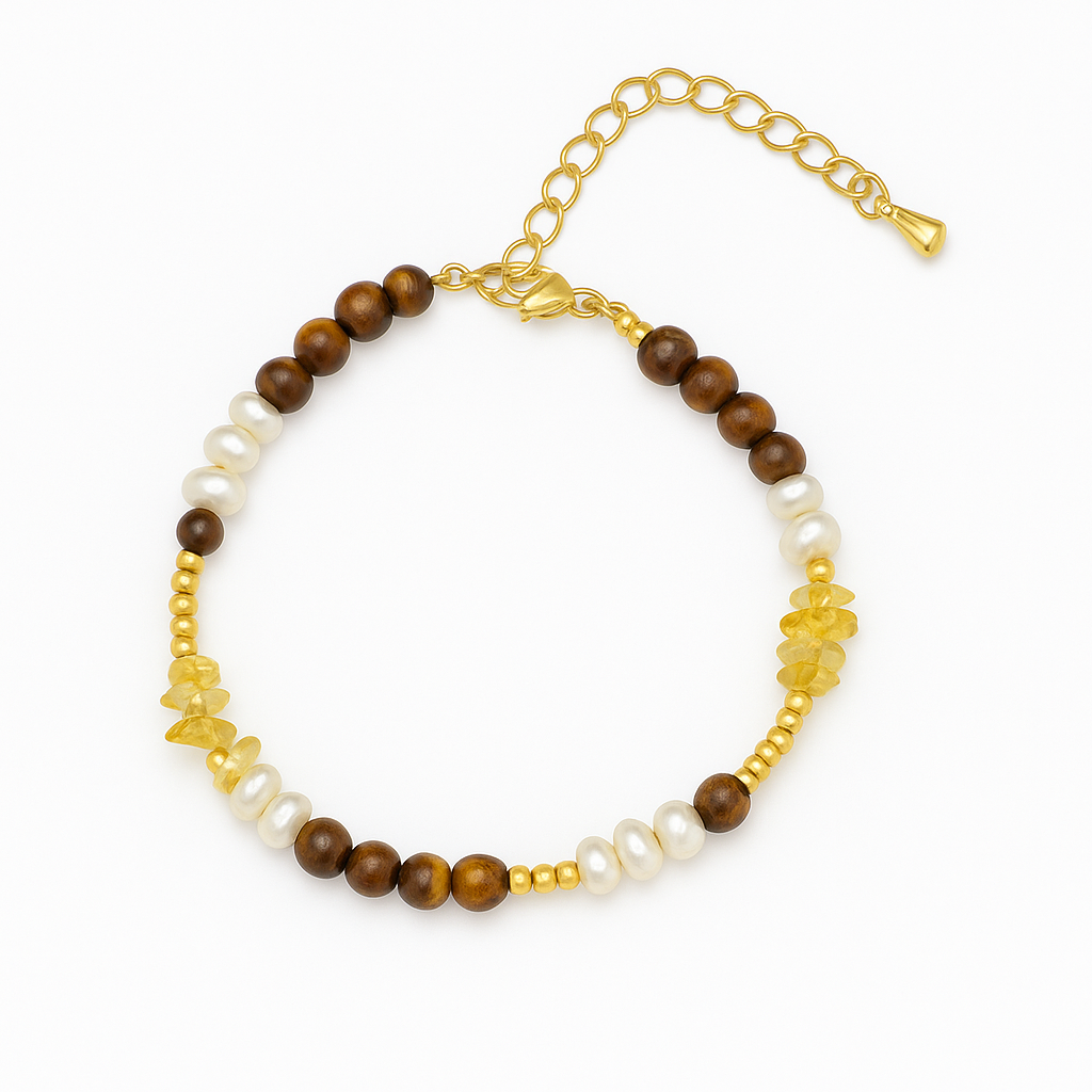 Armbånd - Semi Precious Stones Brown - 2607B