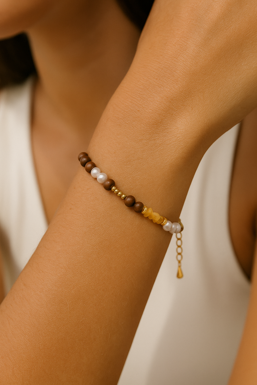 Armbånd - Semi Precious Stones Brown - 2607B