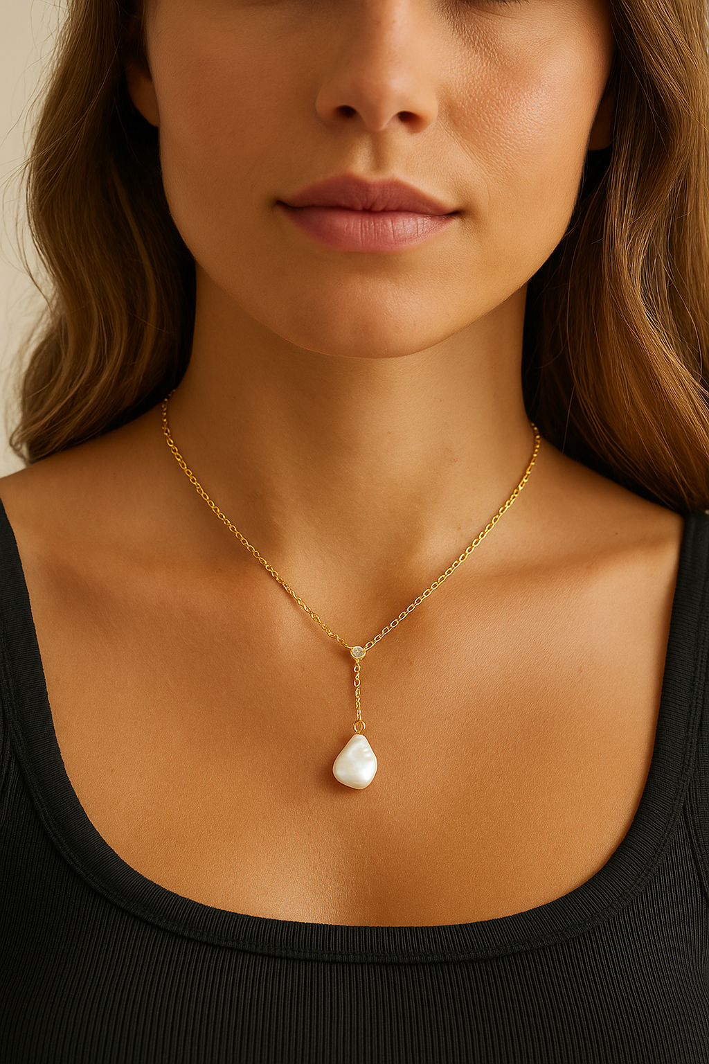 Perle Halskæde - 14K Guld - 013