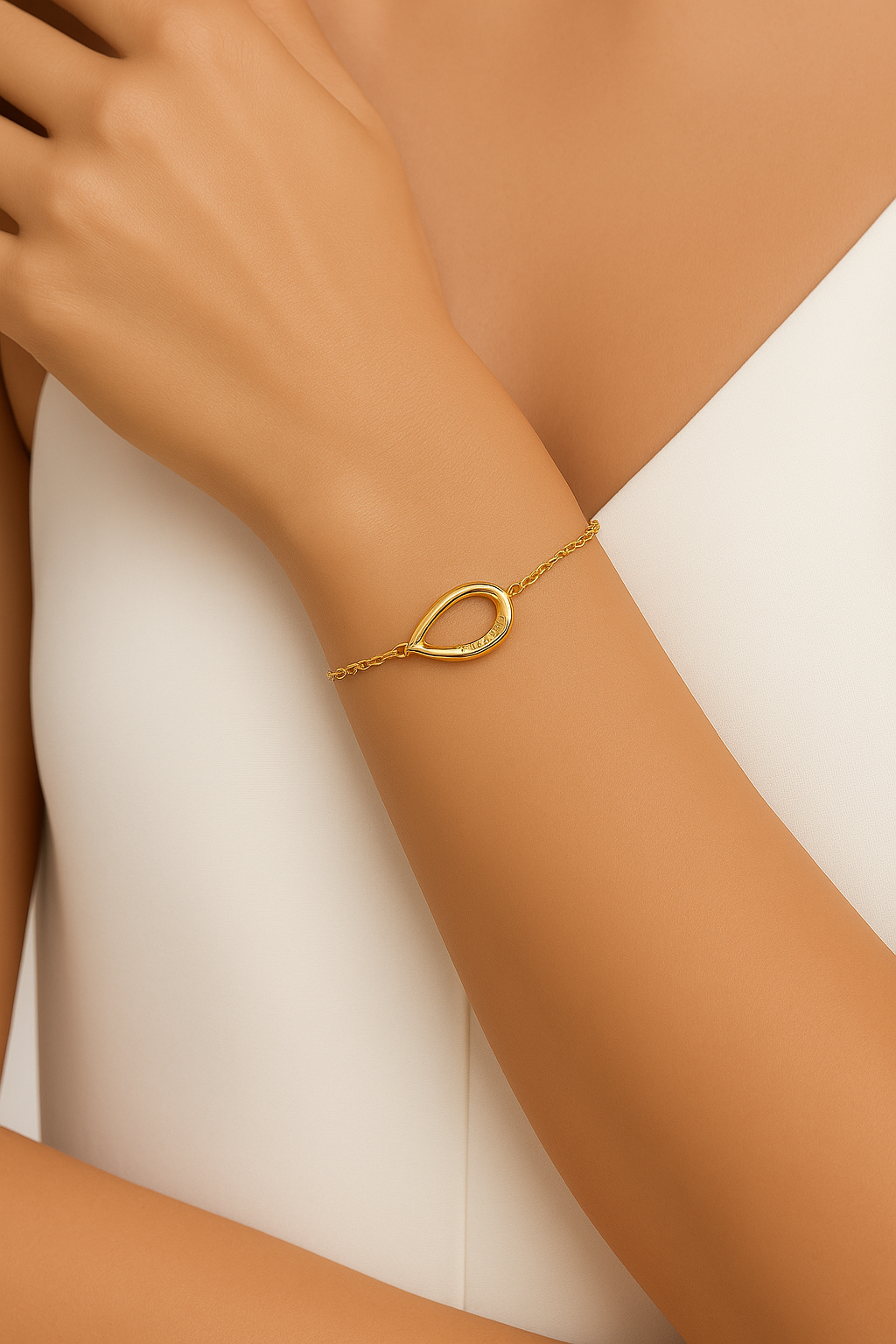 Krystal Armbånd - 14K Guld - 030