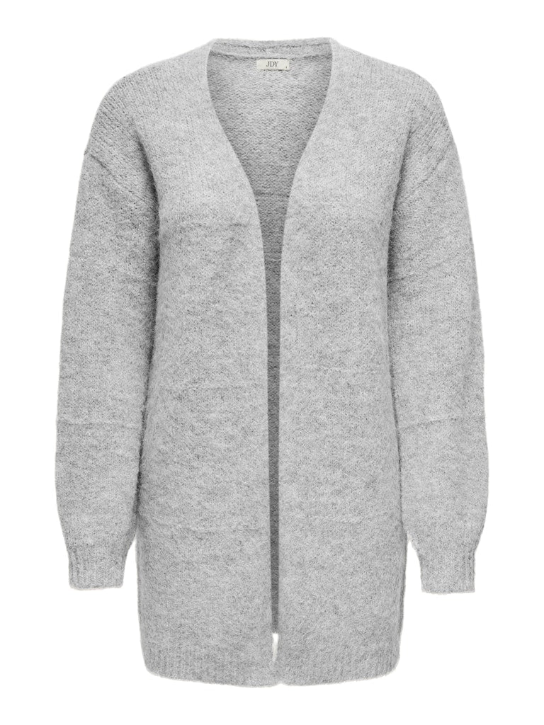 ZOEY LIFE OPEN CARDIGAN -LIGHT GREY MELANGE