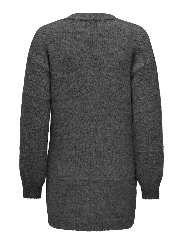 ZOEY LIFE OPEN CARDIGAN - DARK GREY MELANGE