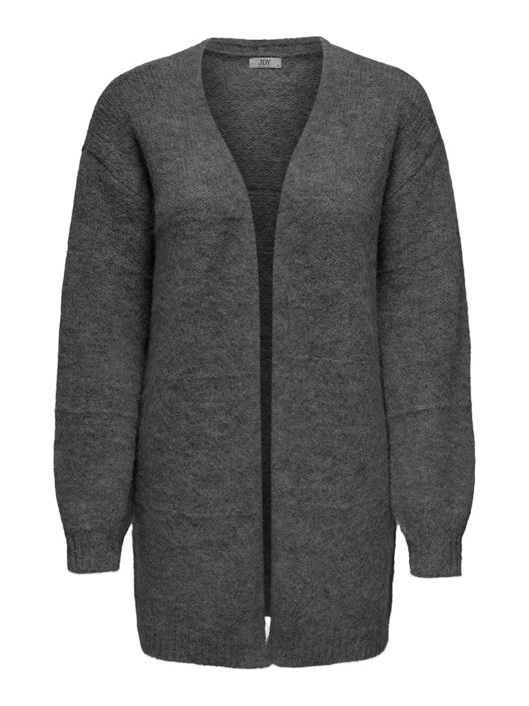 ZOEY LIFE OPEN CARDIGAN - DARK GREY MELANGE