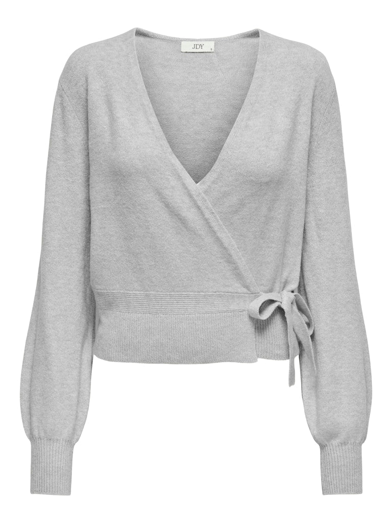 LUMI LIFE WRAP CARDIGAN - LIGHT GREY MELANGE