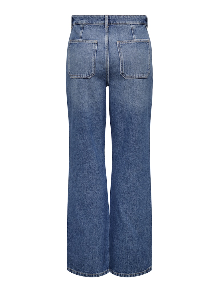 MAYA HIGH WAIST WIDE JEANS - MEDIUM BLUE DENIM