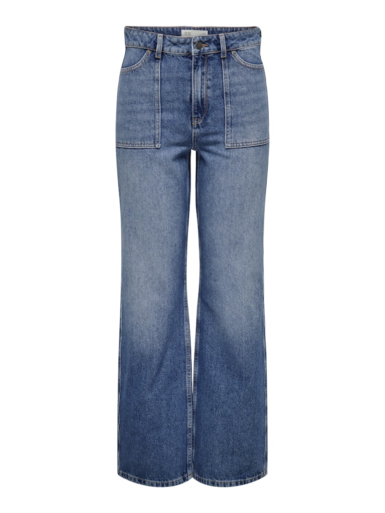 MAYA HIGH WAIST WIDE JEANS - MEDIUM BLUE DENIM