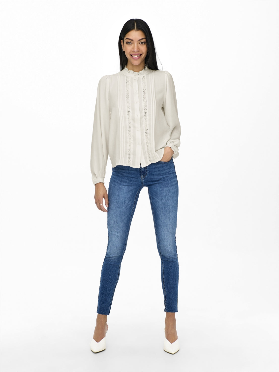 ELLIS LACE SHIRT - CLOUD DANCER