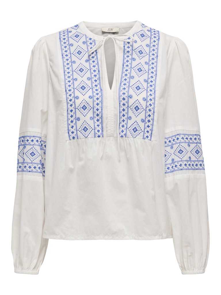 LULU EMBROIDERY SHIRT - CLOUD DANCER/BLUE