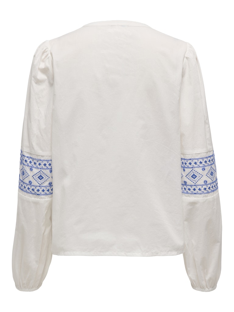 LULU EMBROIDERY SHIRT - CLOUD DANCER/BLUE