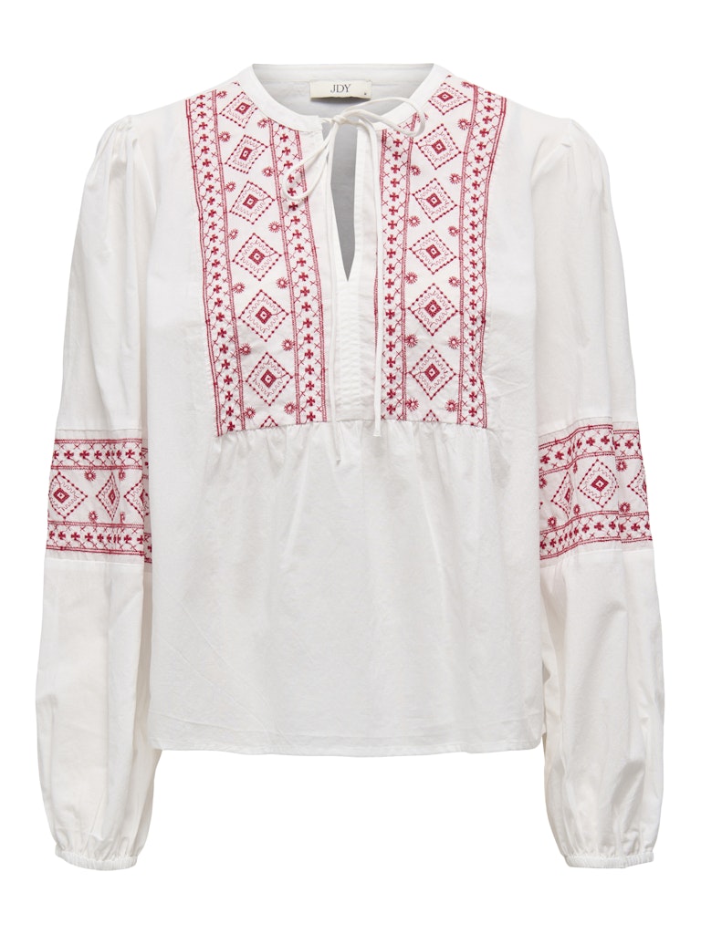 LULU EMBROIDERY SHIRT - CLOUD DANCER/SKI PATROL