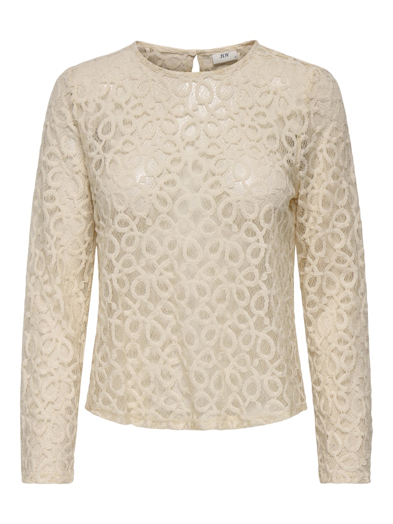 MATHILDA L/S LACE TOP - SANDSHELL