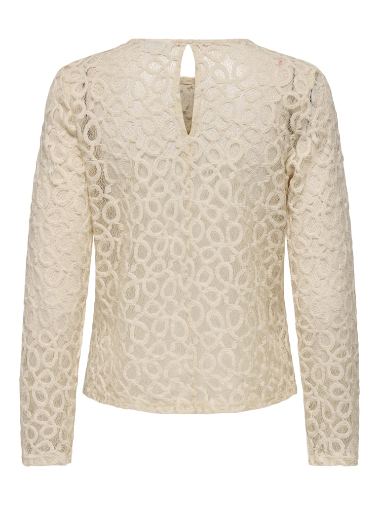 MATHILDA L/S LACE TOP - SANDSHELL