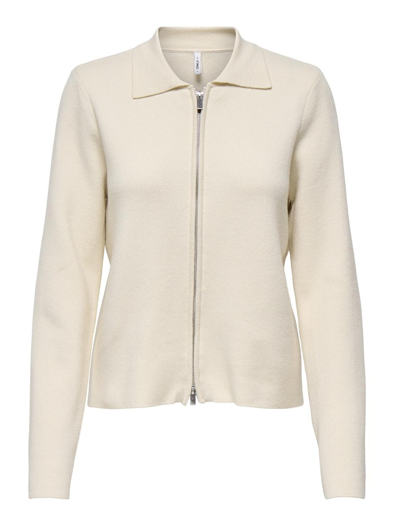 BARIA POLO ZIP CARDIGAN - BIRCH