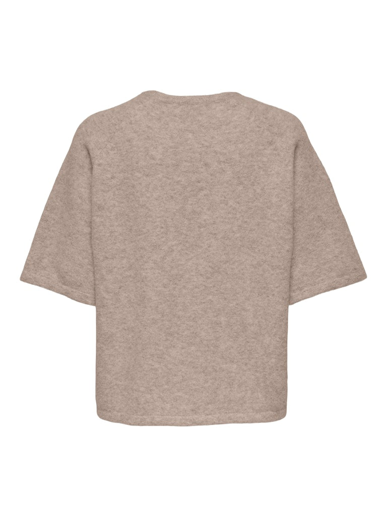 ELLA 2/4 O-NECK PULLOVER STRIK - SIMPLY TAUPE MELANGE