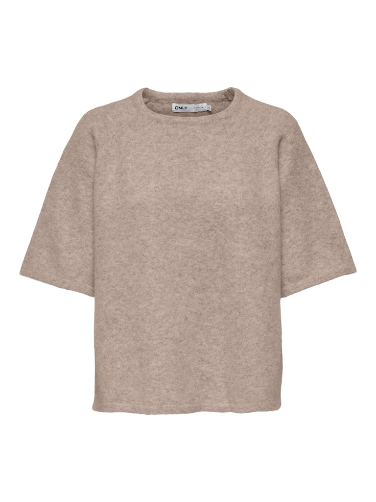 ELLA 2/4 O-NECK PULLOVER STRIK - SIMPLY TAUPE MELANGE