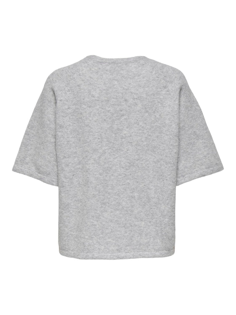 ELLA 2/4 O-NECK PULLOVER STRIK - LIGHT GREY MELANGE