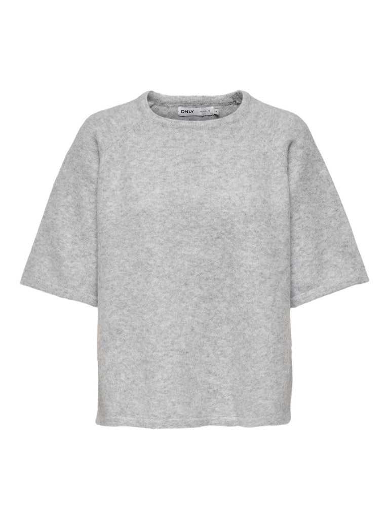 ELLA 2/4 O-NECK PULLOVER STRIK - LIGHT GREY MELANGE