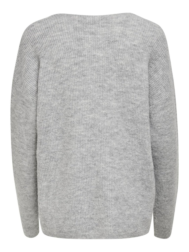 CAMILLA V-NECK PULLOVER - LIGHT GREY MELANGE