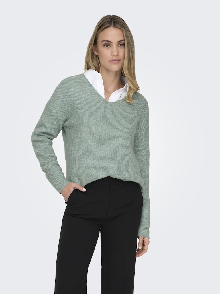 CAMILLA V-NECK PULLOVER - BLUE SURF