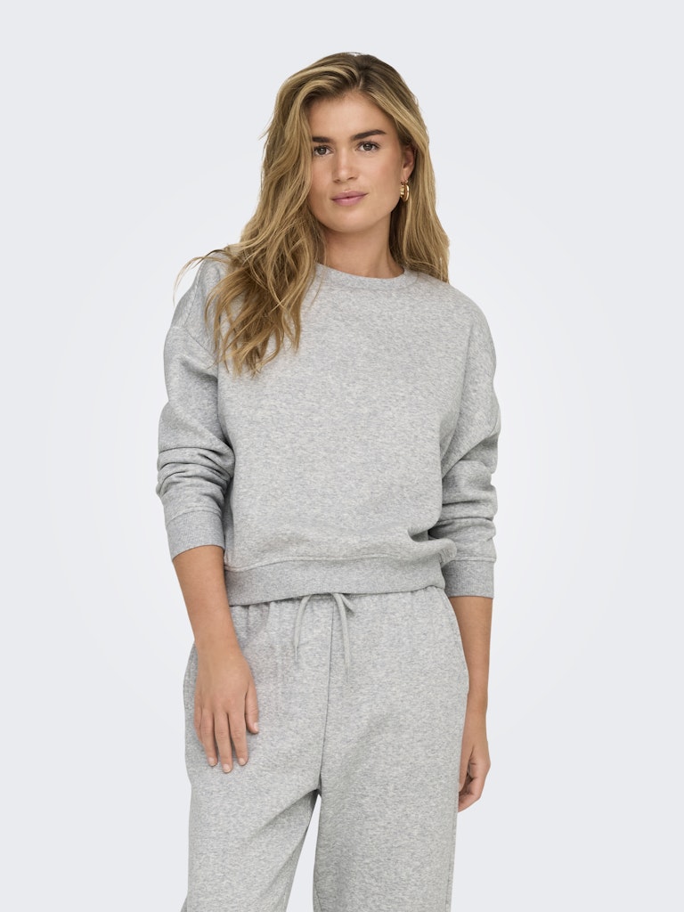 SWEAT CREW OVERSIZE - LIGHT GREY MELANGE