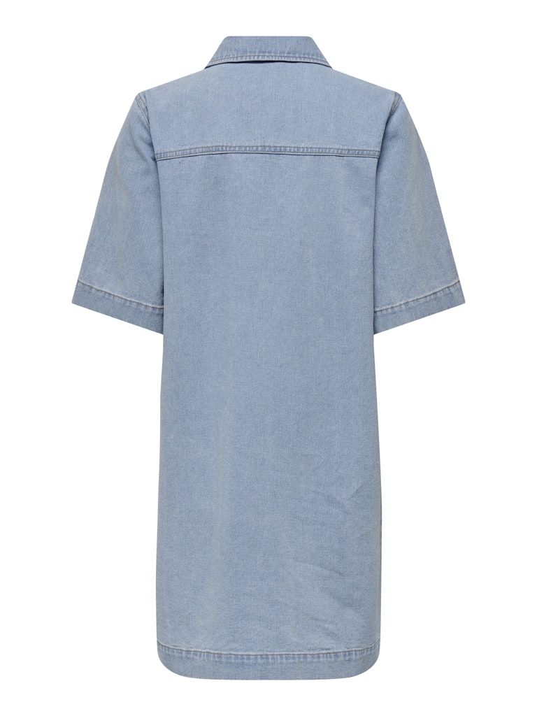 BELLE BUTTON DENIM DRESS - LIGHT BLUE DENIM