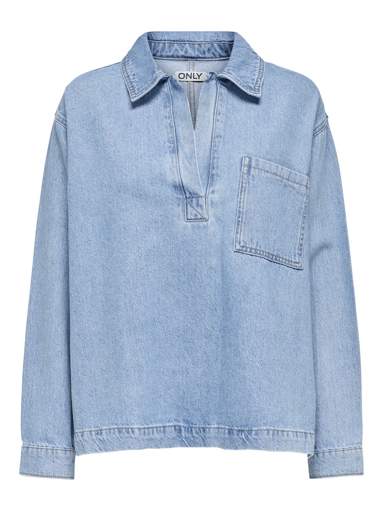 BIRDE POLO DENIM SHIRT - LIGHT BLUE DENIM