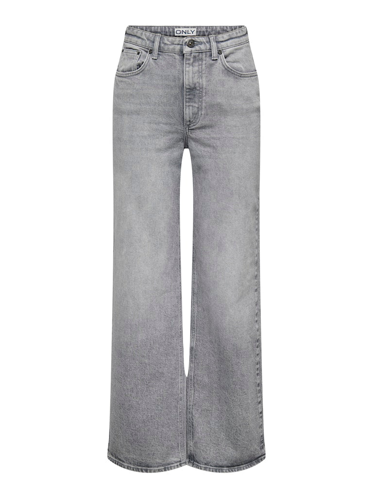 JUICY WIDE DENIM JEANS - MEDIUM GREY DENIM