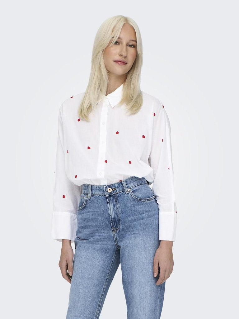 NEW LINA GRACE SHIRT - BRIGHT WHITE/HEART