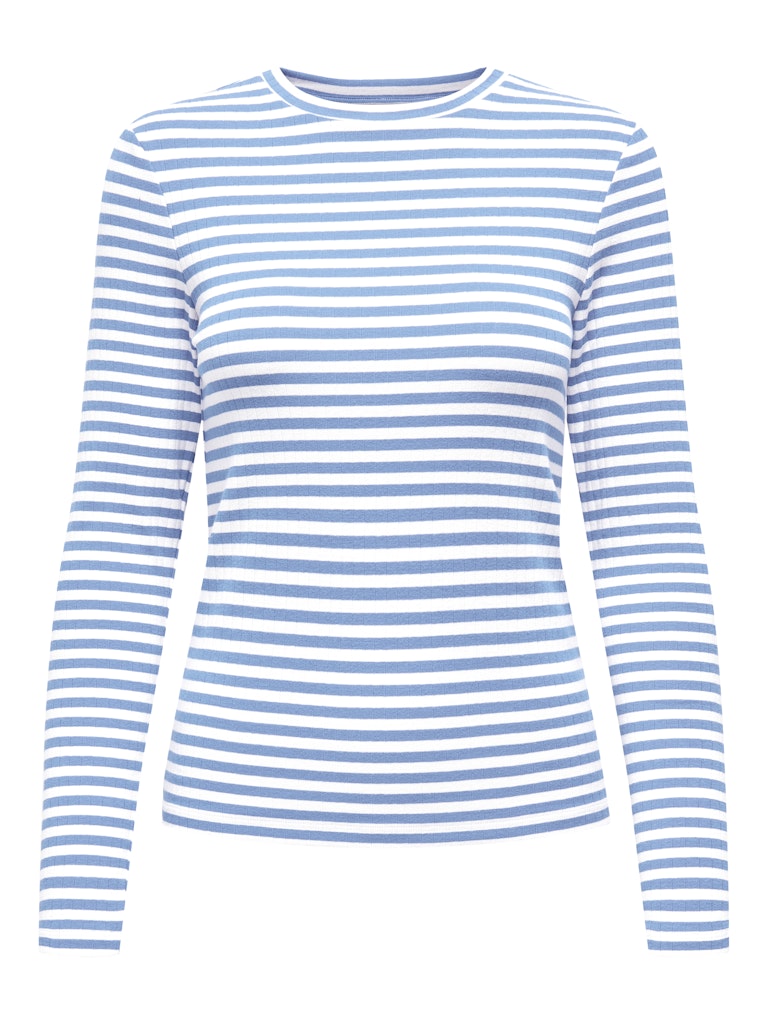 AIDA STRIPED L/S TOP - PROVENCE/WHITE