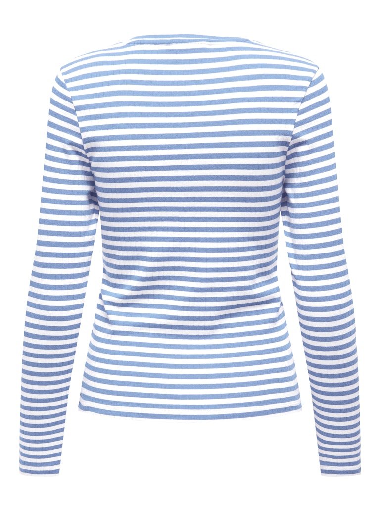 AIDA STRIPED L/S TOP - PROVENCE/WHITE