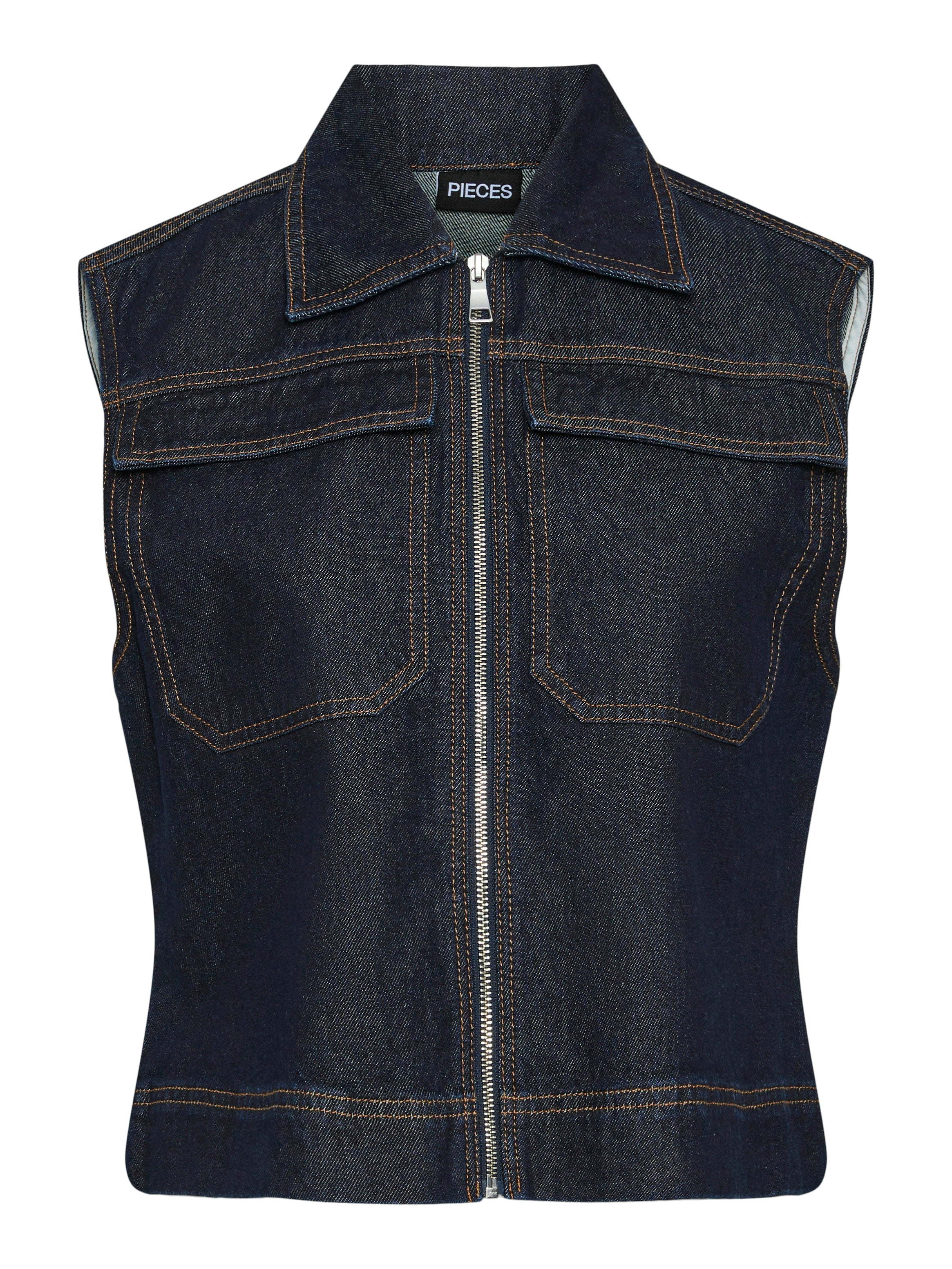 Nevin denim Vest - Dark blue denim