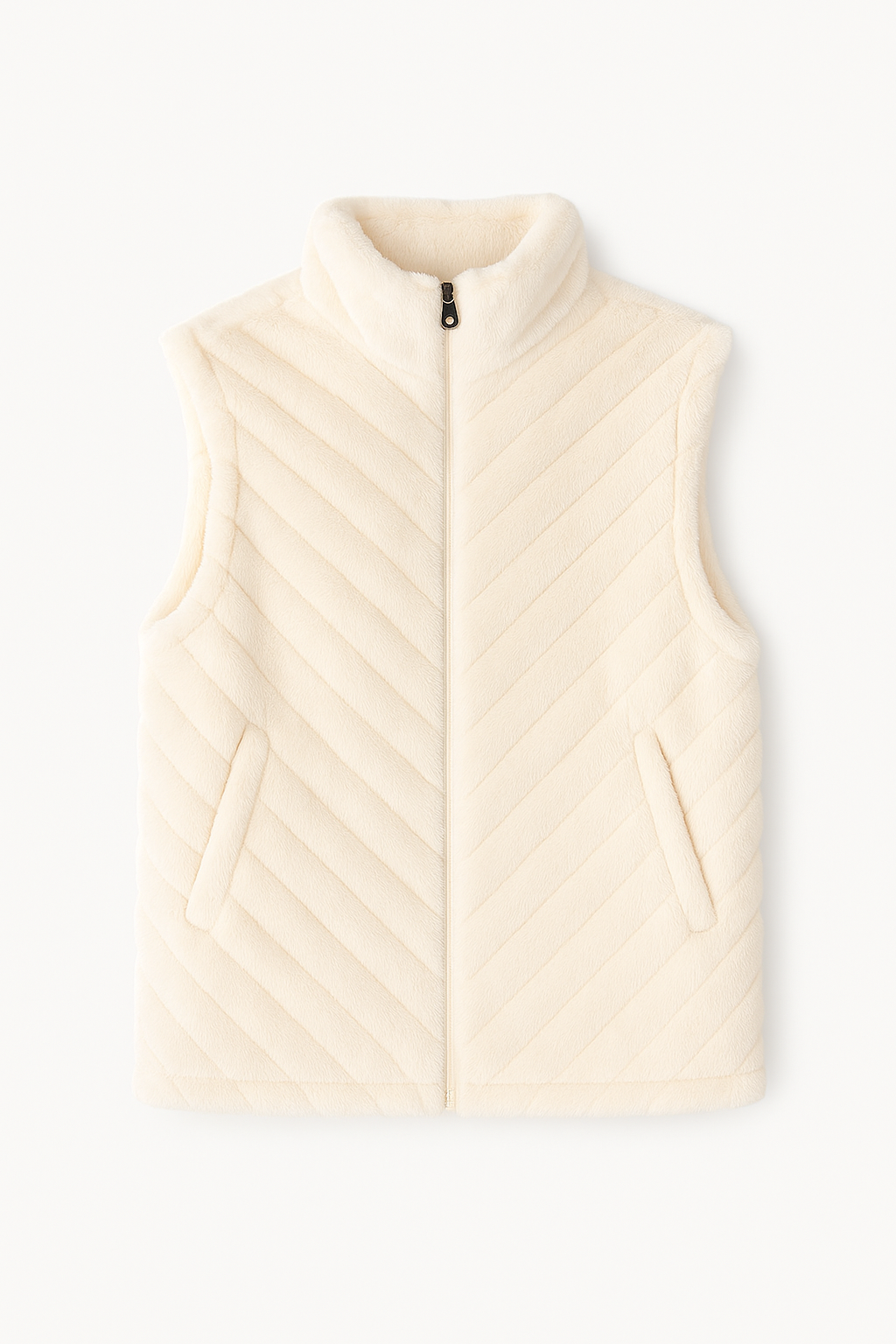 Vest - Imiteret Pels - 2602E Off. White