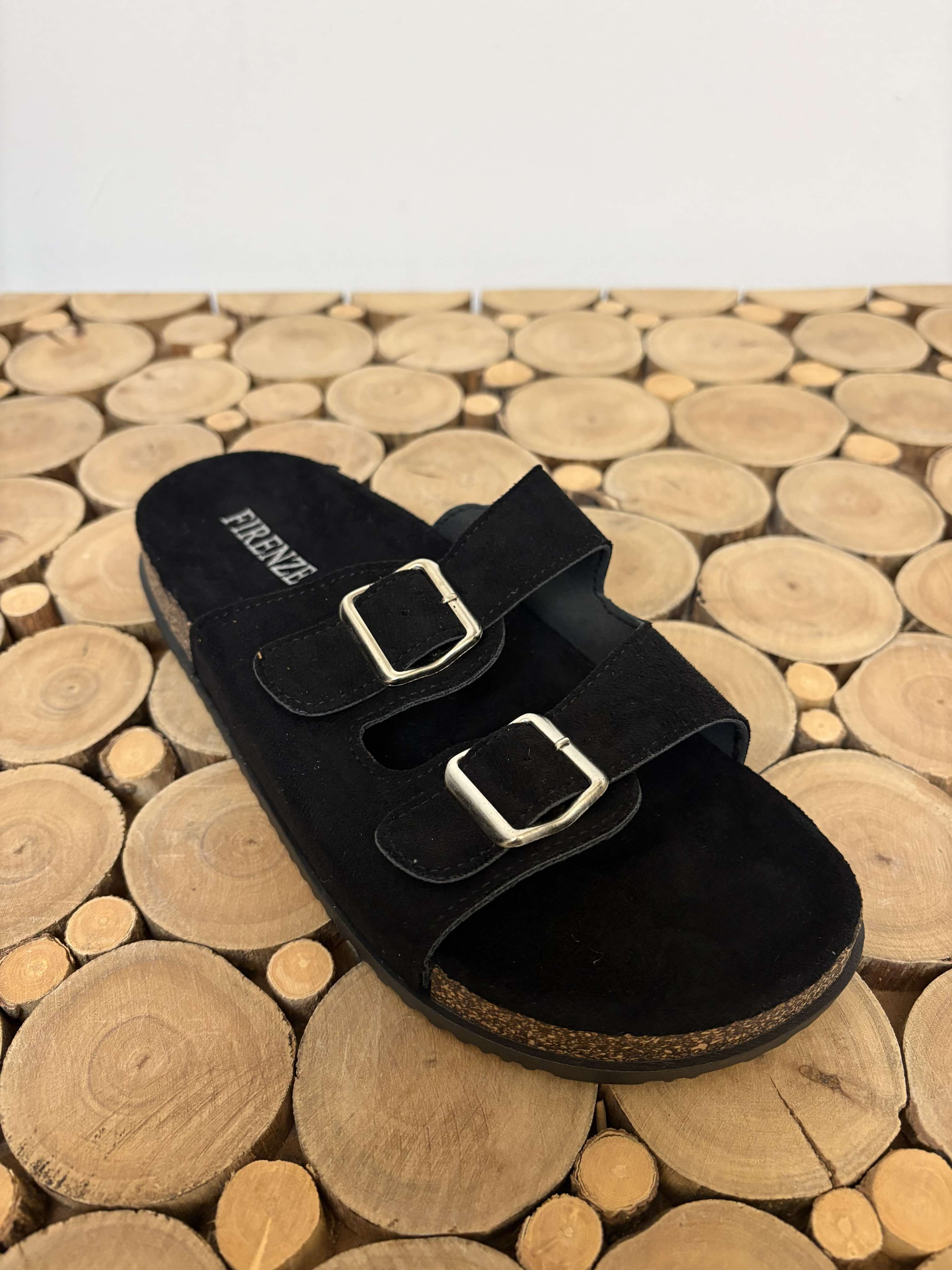 Sandal med spænder Firenze - Black