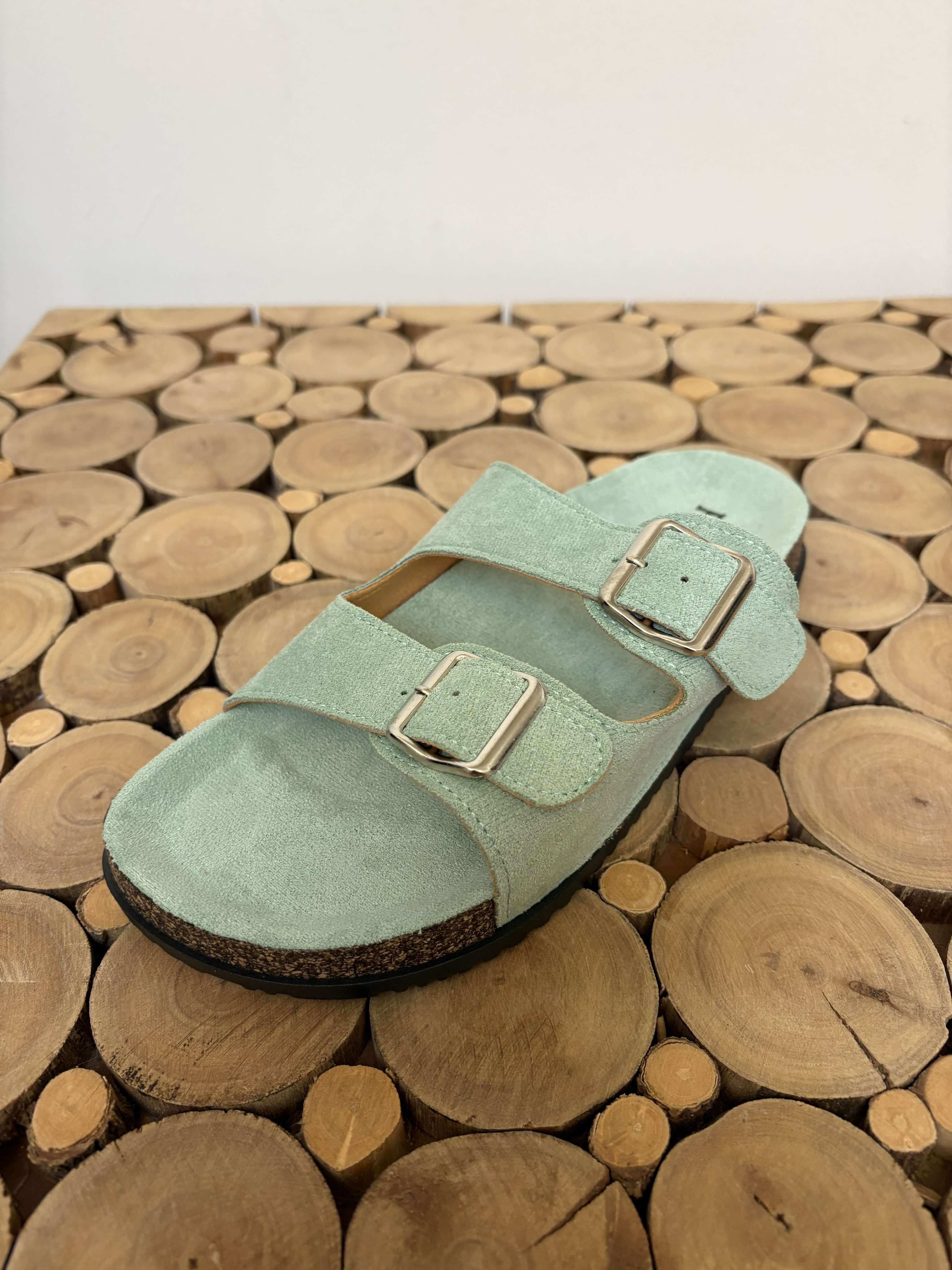 Sandal med spænder Firenze - Light green